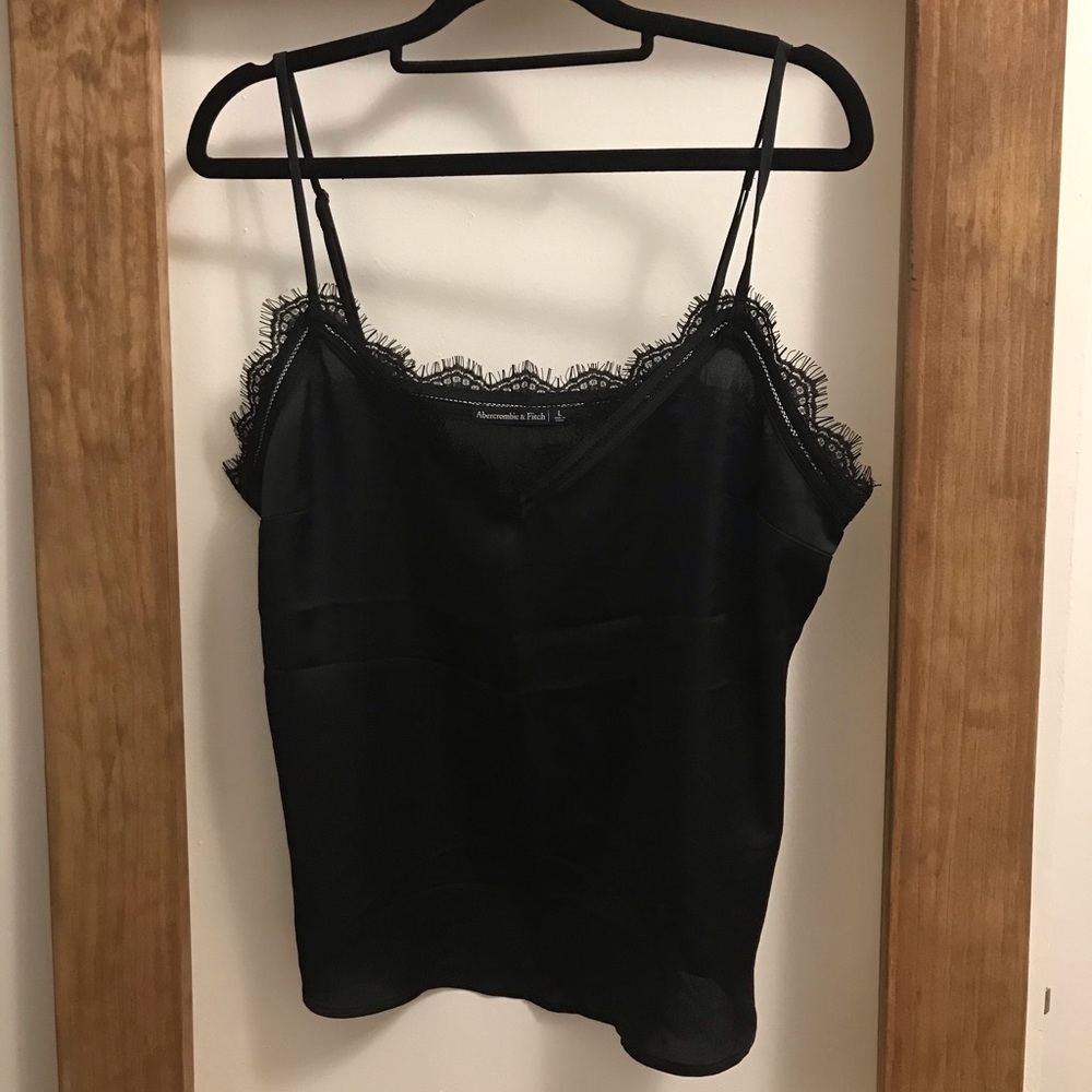 Satin Lace Trim Tank Top